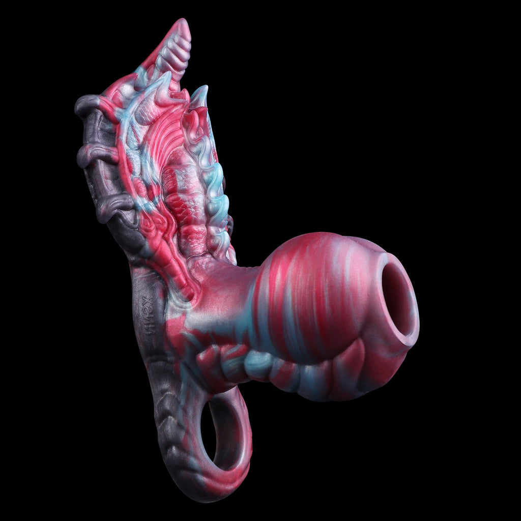 Beast Knot Fantasy Cock Sleeve with Grinder – Platinum Silicone Penis Extender for Couples