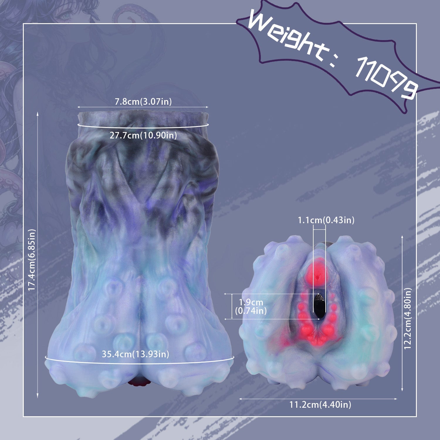 Tentacle-Textured Alien Pussy Stroker with Deep-Sea Suction Design — Fantasy Masturbator for Immersive Solo Play