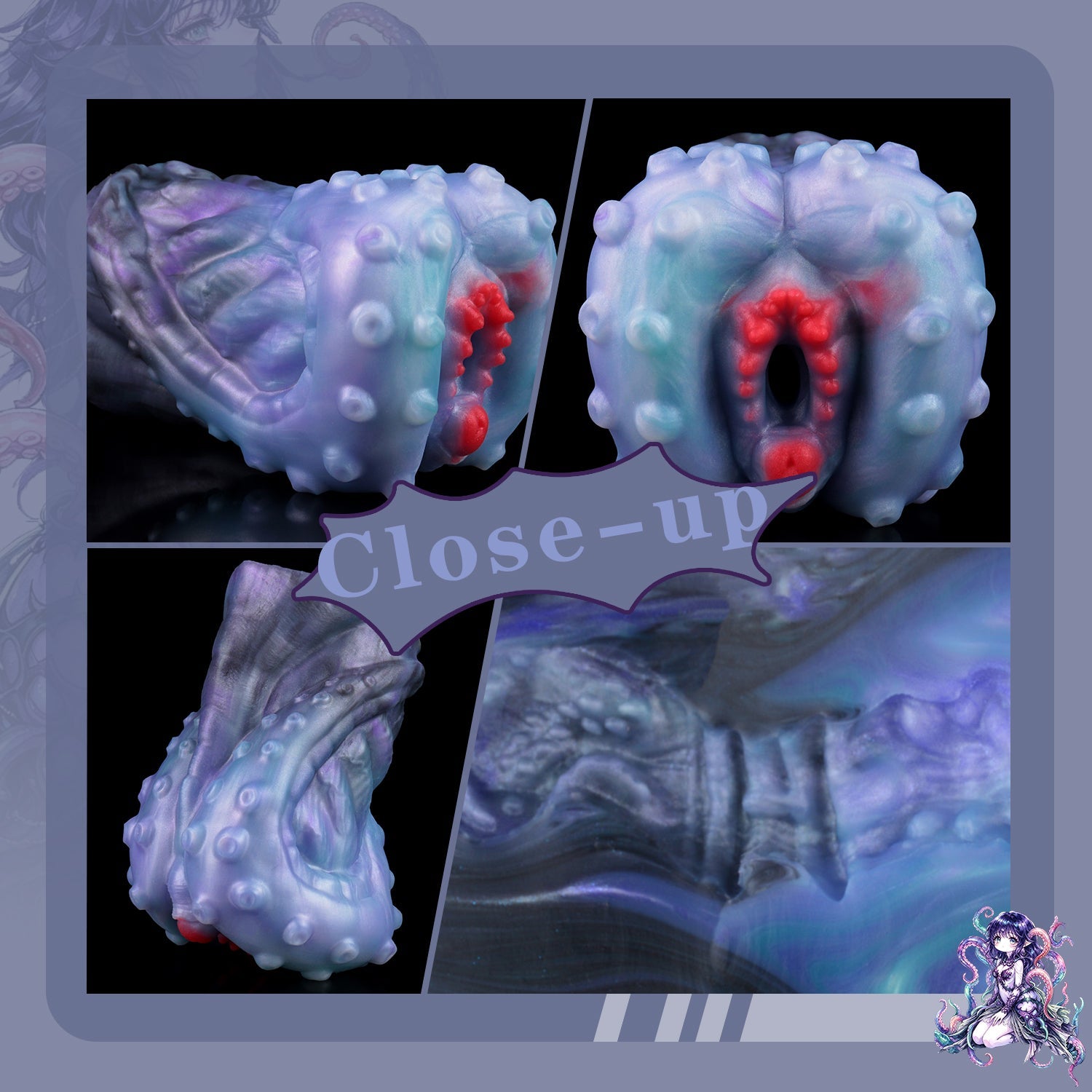 Tentacle-Textured Alien Pussy Stroker with Deep-Sea Suction Design — Fantasy Masturbator for Immersive Solo Play