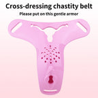Pink Silicone Fantasy Chastity Cage Pants – Strapon Control & Bondage Play for Women