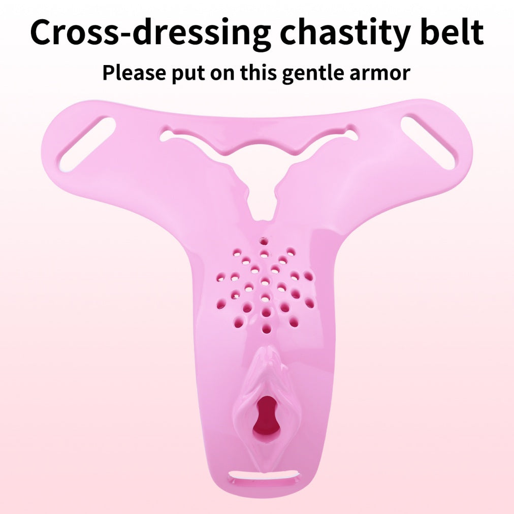 Pink Silicone Fantasy Chastity Cage Pants – Strapon Control & Bondage Play for Women