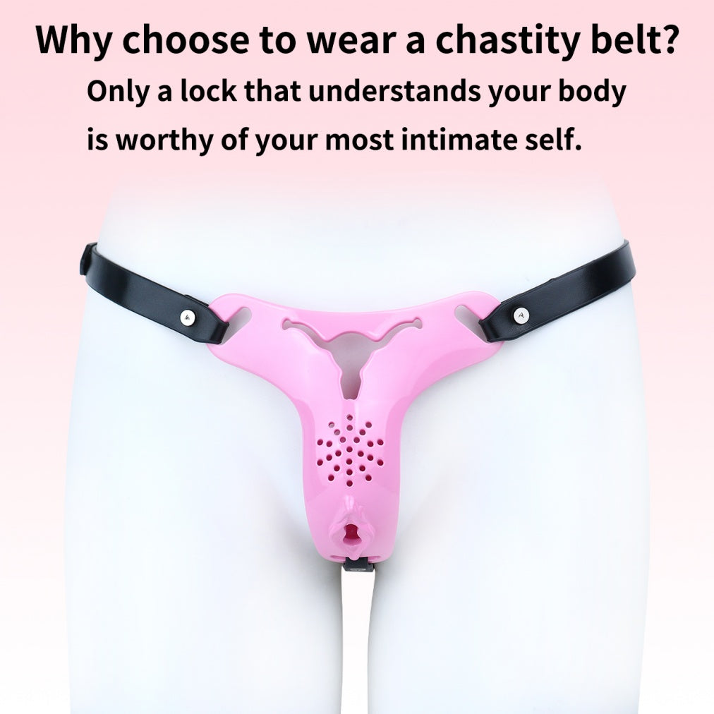Pink Silicone Fantasy Chastity Cage Pants – Strapon Control & Bondage Play for Women