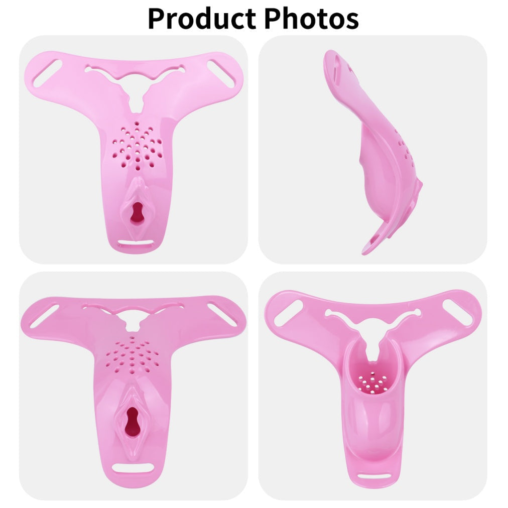 Pink Silicone Fantasy Chastity Cage Pants – Strapon Control & Bondage Play for Women