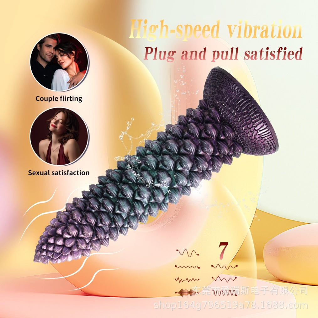 Abyssal Spine Monster Dildo | Platinum Silicone Thrusting Vibrator with Heating & Remote – Domlust
