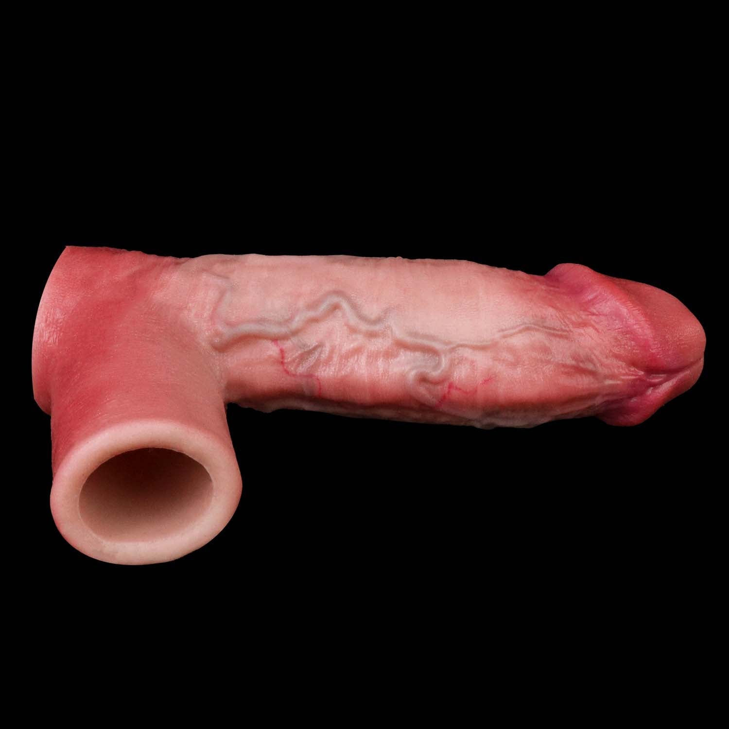 Realistic Platinum Silicone Cock Sleeve with Locking Ring — Bigger, Thicker & Last Longer for Men Over 40