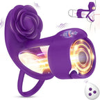 Vexar-3-IN-1-Vibrating-Penis-Ring-Rose-Clitoral-Vibrator-with-Wireless-Remote