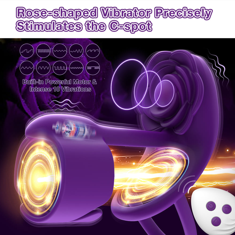 Vexar-3-IN-1-Vibrating-Penis-Ring-Rose-Clitoral-Vibrator-with-Wireless-Remote