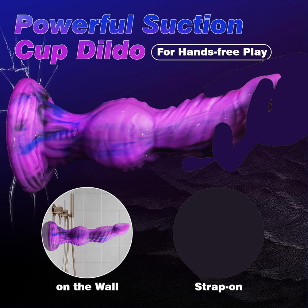 Purple Dragon Dildo – Platinum Silicone Dog Knot Monster Dildo | 9 Inch Knotted Fantasy