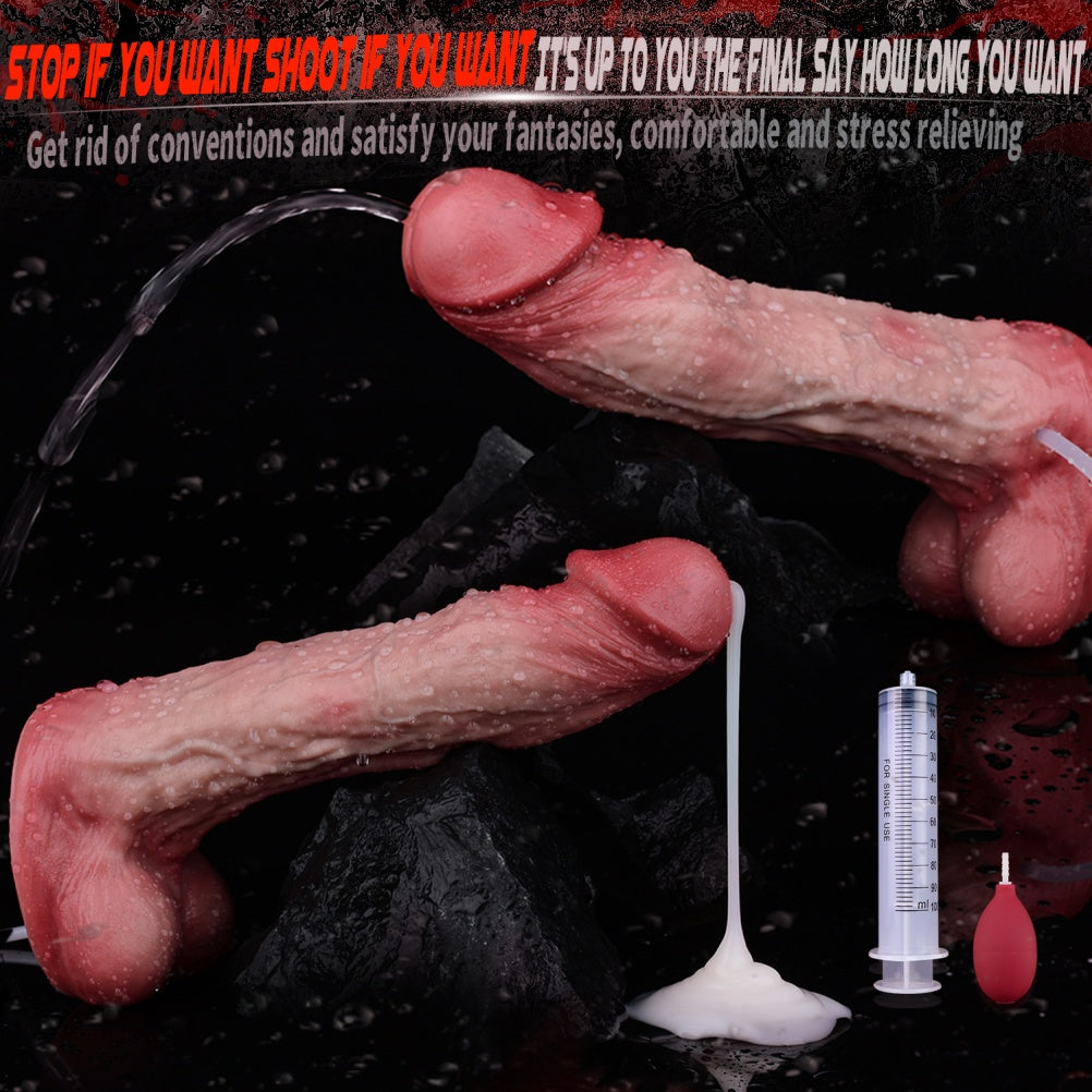9 Inch Squirting Dildo – Dual Density Platinum Silicone | Flesh Tone Spartan Warrior Series