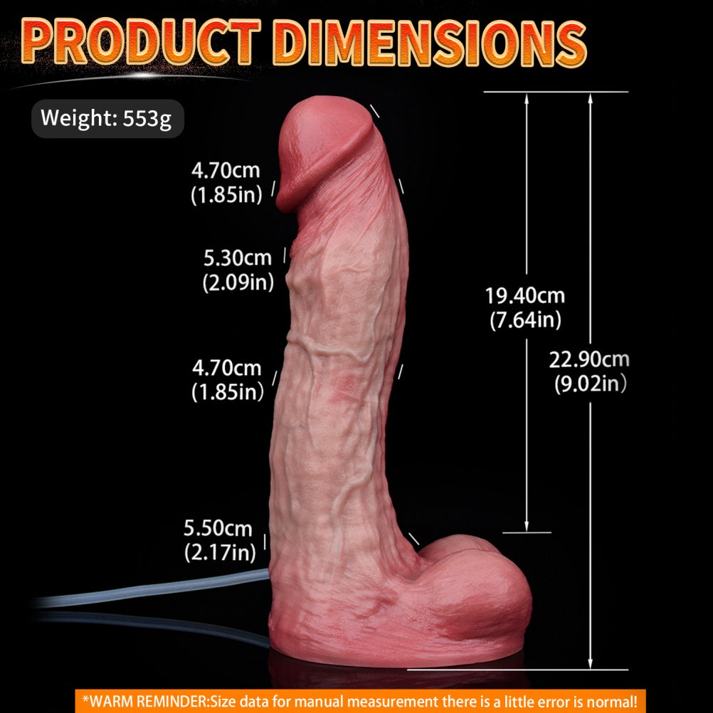 9 Inch Squirting Dildo – Dual Density Platinum Silicone | Flesh Tone Spartan Warrior Series