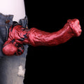 BeastArc Blood Red Horse Dildo – Dual-Density Silicone, 8.27" Insertable, Flared Head | Domlust