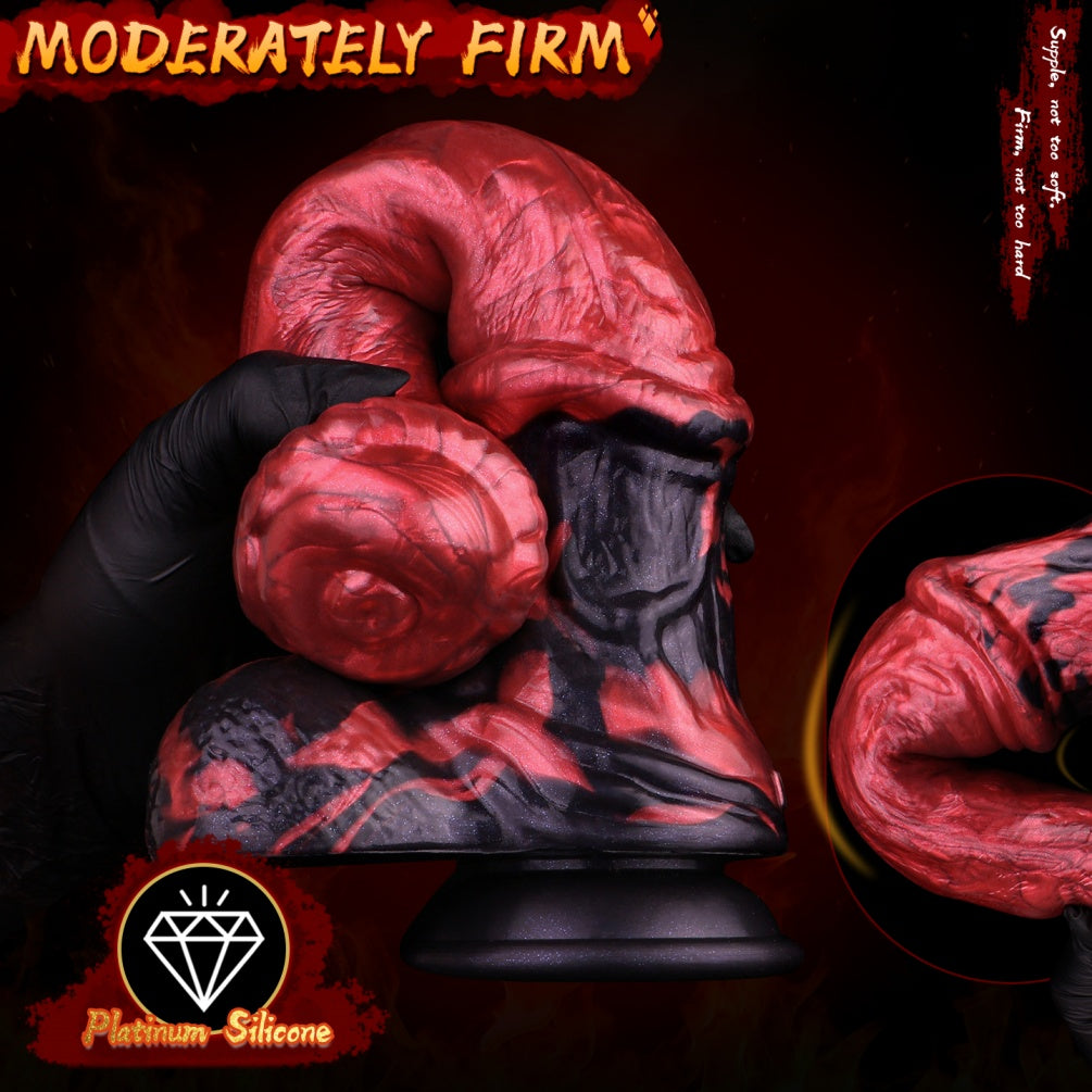 BeastArc Blood Red Horse Dildo – Dual-Density Silicone, 8.27" Insertable, Flared Head | Domlust