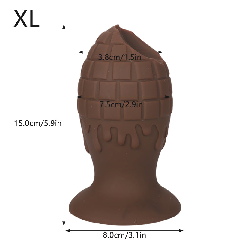 Chocolate Vibrating Anal Plug - Silicone Butt Plug - Anal Sex Toy