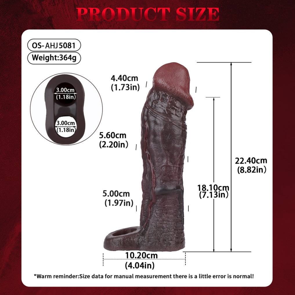 Realistic Liquid Silicone Cock Sleeve for Delay & Size Enhancement – Soft Penis Extender & Sex Toy for Men