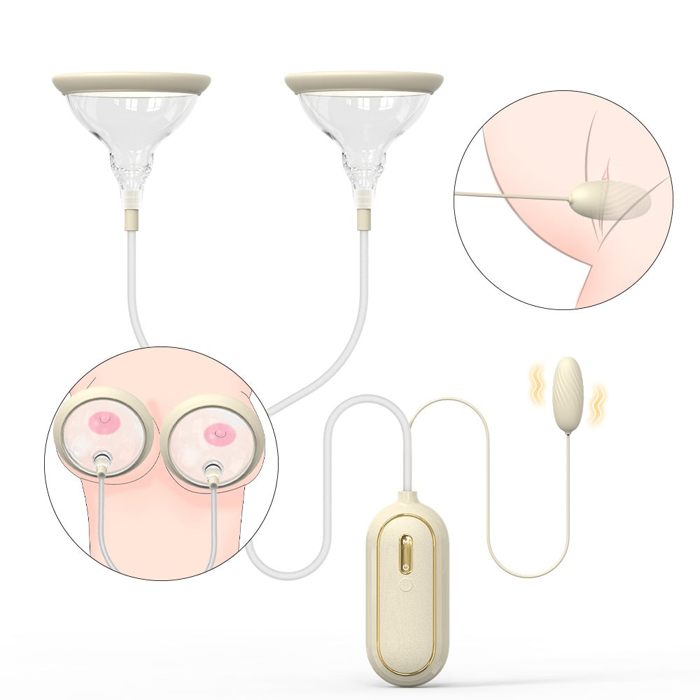 Vibrating Clit Sucker Nipple Pussy Pump - 2-in-1 Premium Silicone Women Masturbation Sex Toy
