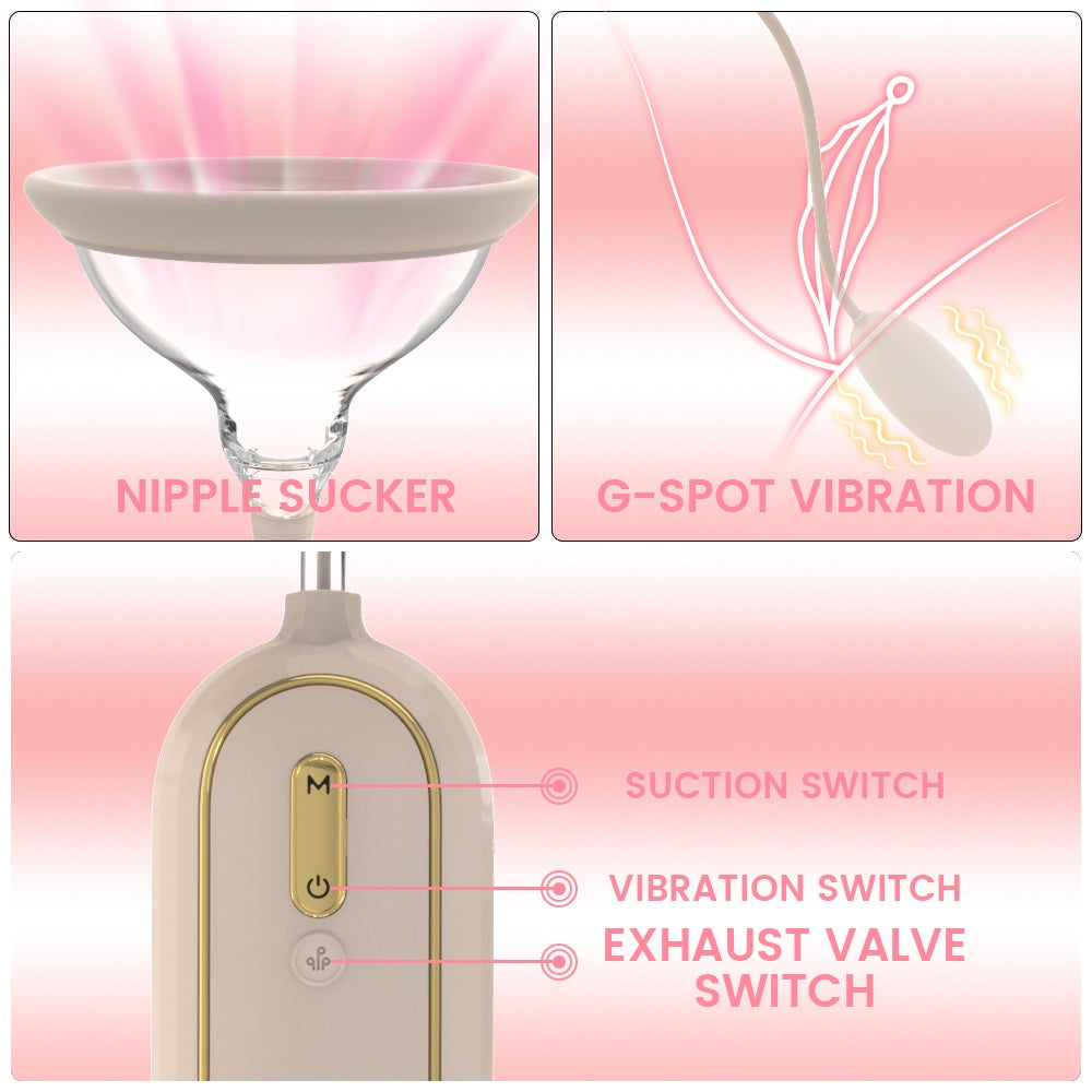 Vibrating Clit Sucker Nipple Pussy Pump - 2-in-1 Premium Silicone Women Masturbation Sex Toy