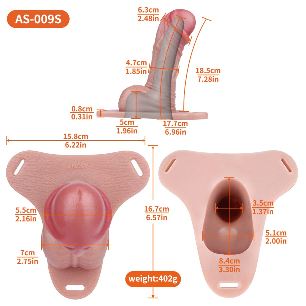 Penis Extender Male Strapon Pants - Huge Cock Sleeve Realistic Hollow Dildo Enlarger
