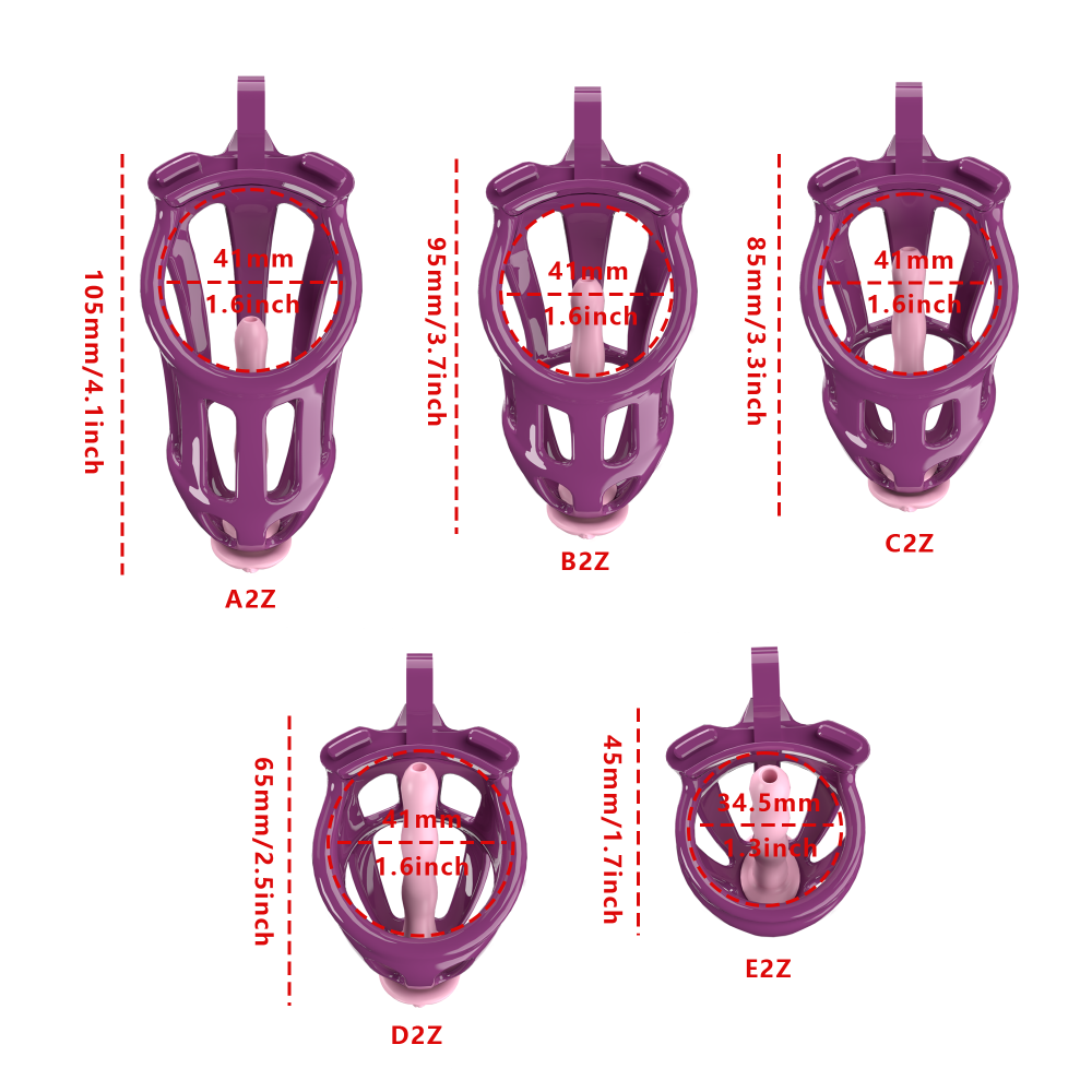 3D Printed Male Chastity Cage – Lightweight Penis Lock with 5 Rings for Erection Control & Bondage Fun