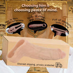 Realistic Full-Coverage Silicone Cock Extender Sleeve - Delay Ejaculation & Ball Ring Penis Sheath