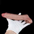 Realistic Full-Coverage Silicone Cock Extender Sleeve - Delay Ejaculation & Ball Ring Penis Sheath