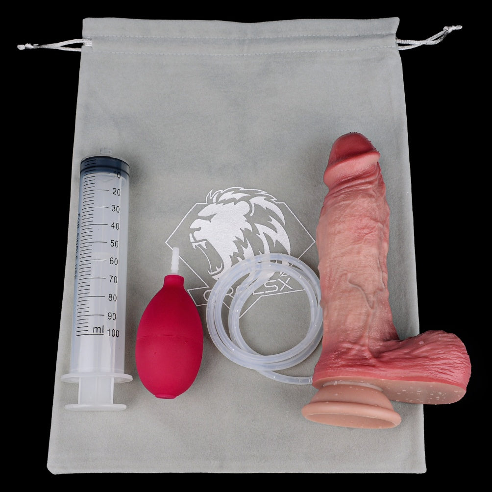 Bareskin Squirting Dildo – Dual Density Platinum Silicone | NobleSculpt 8 Inch Realistic