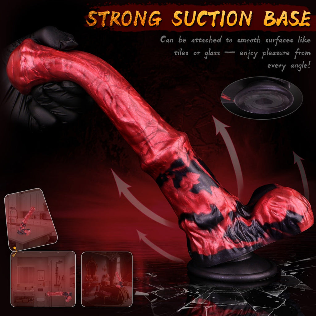 Horse Dildo – Platinum Silicone Monster Fantasy Cock | 10 Inch | 2.17in Shaft | Suction Cup | Domlust