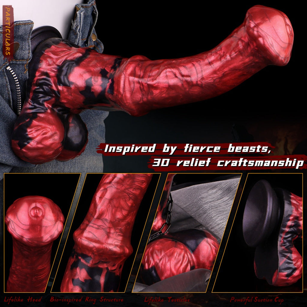 Horse Dildo – Platinum Silicone Monster Fantasy Cock | 10 Inch | 2.17in Shaft | Suction Cup | Domlust