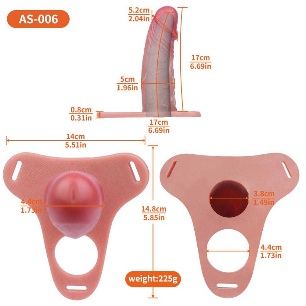 Silicone Realistic Male Strap-On Cock Sleeve - Penis Sheath Stamina Extender Harness Pants