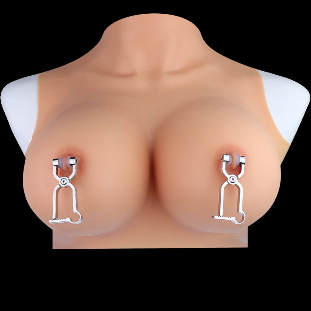 Stainless Steel Bettie Bondage Nipple Clamps - Spiked Arc Spring-Stimulating BDSM Tool for Women