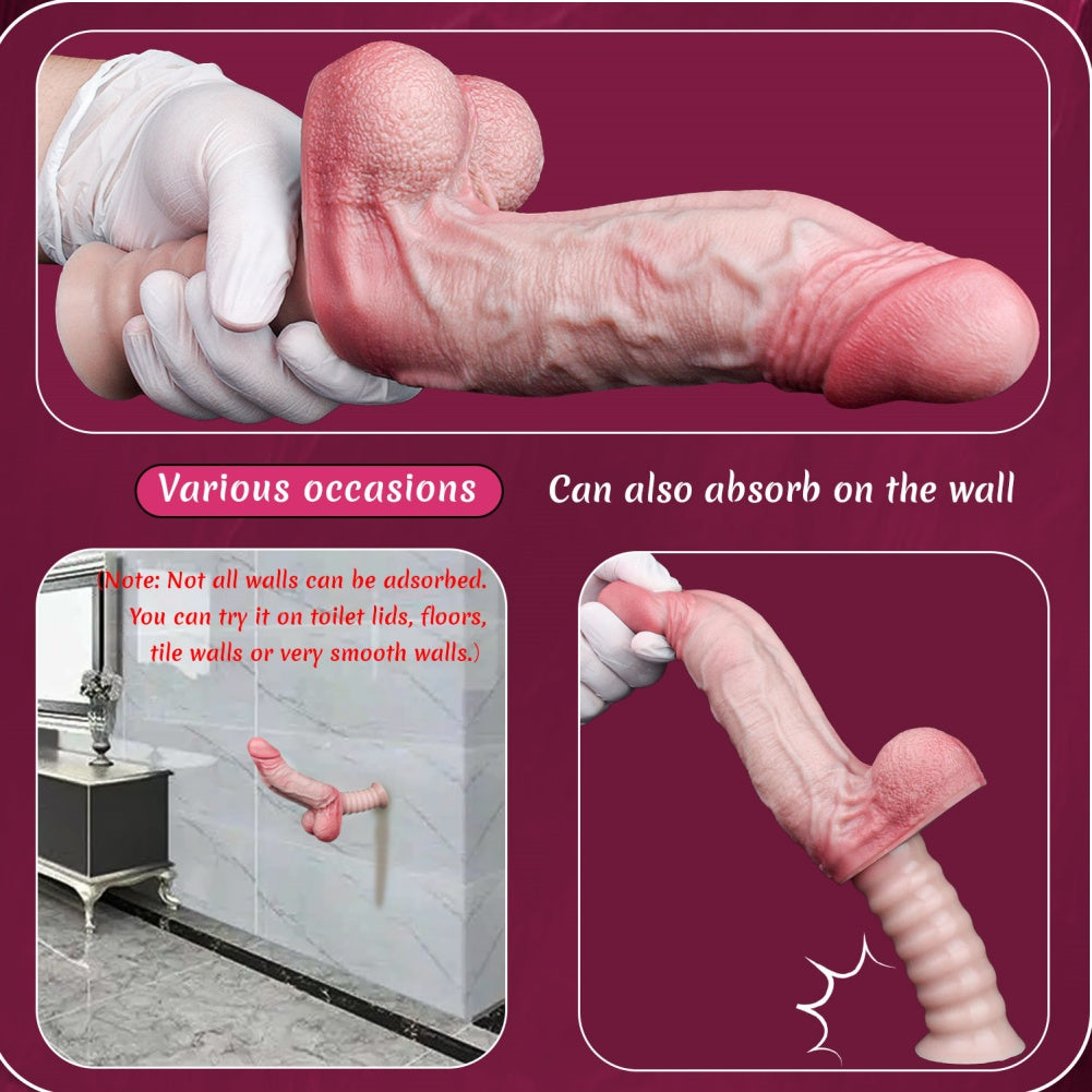 Domlust 7-Inch Handheld Realistic Dildo – Dual-Layer Silicone | G-Spot & Anal Suction Cup