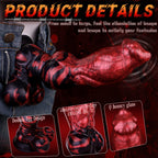 Domlust The Hound – Platinum Silicone Partial Knot Dog Dildo 9.25" Ribbed Shaft Fantasy Suction Cup Sex Toy