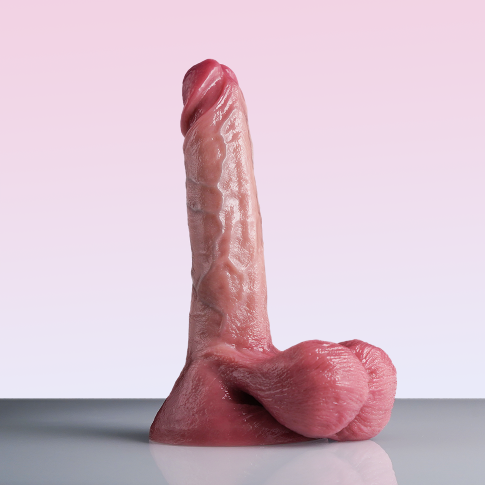 Domlust Corpus — Life Size Dual Density Flesh Dildo with Big Testicles | 6 Shapes, Platinum Silicone