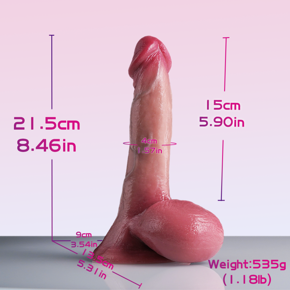 Domlust Corpus — Life Size Dual Density Flesh Dildo with Big Testicles | 6 Shapes, Platinum Silicone