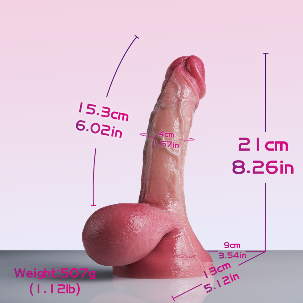 Domlust Corpus — Life Size Dual Density Flesh Dildo with Big Testicles | 6 Shapes, Platinum Silicone