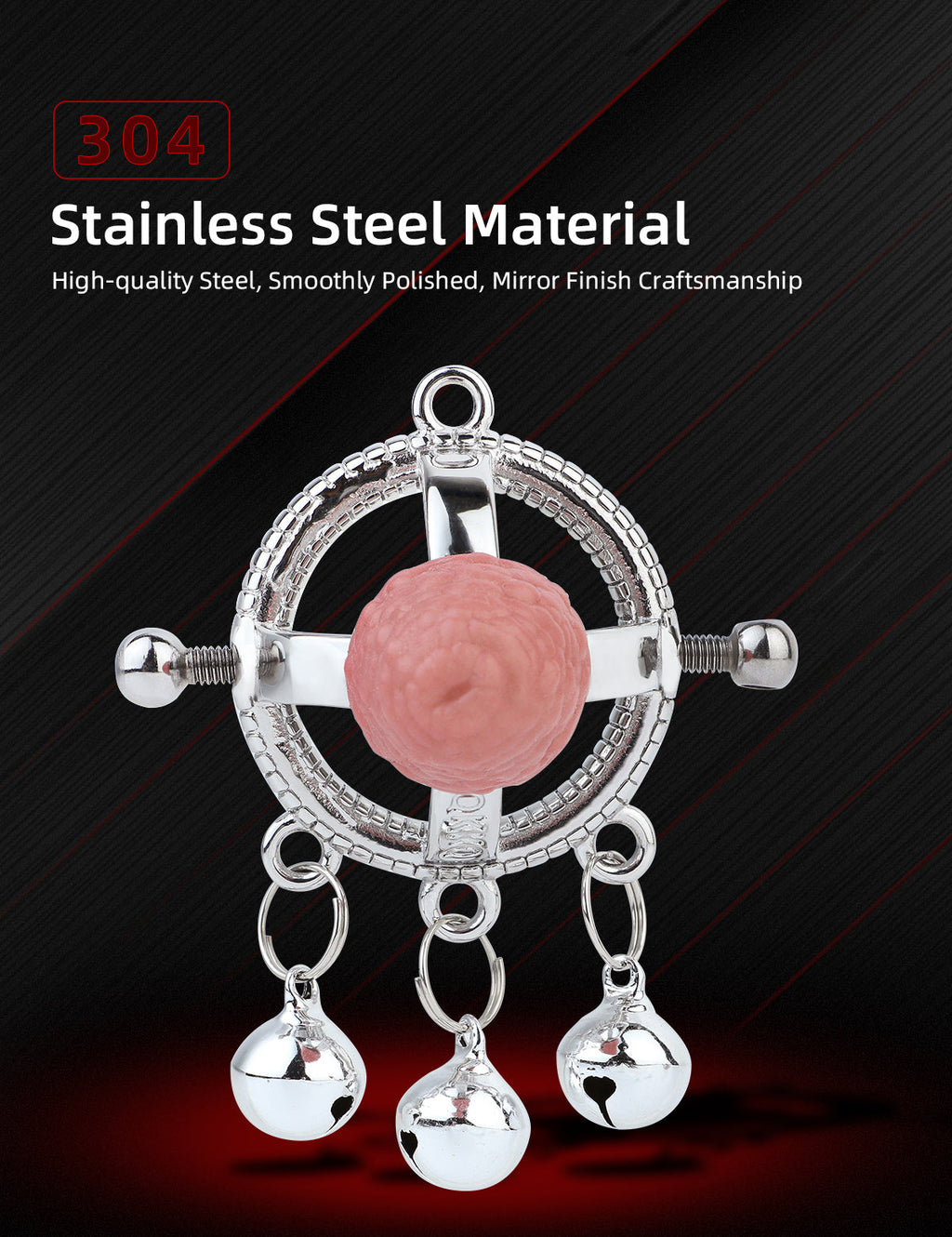 Premium Stainless Steel Nipple Clamps with Bells-Adjustable Screw Nipple Pinchers for Intense Stimulation