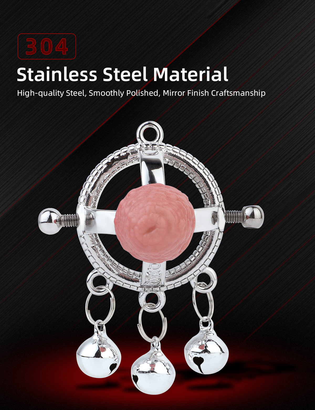 Premium Stainless Steel Nipple Clamps with Bells-Adjustable Screw Nipple Pinchers for Intense Stimulation