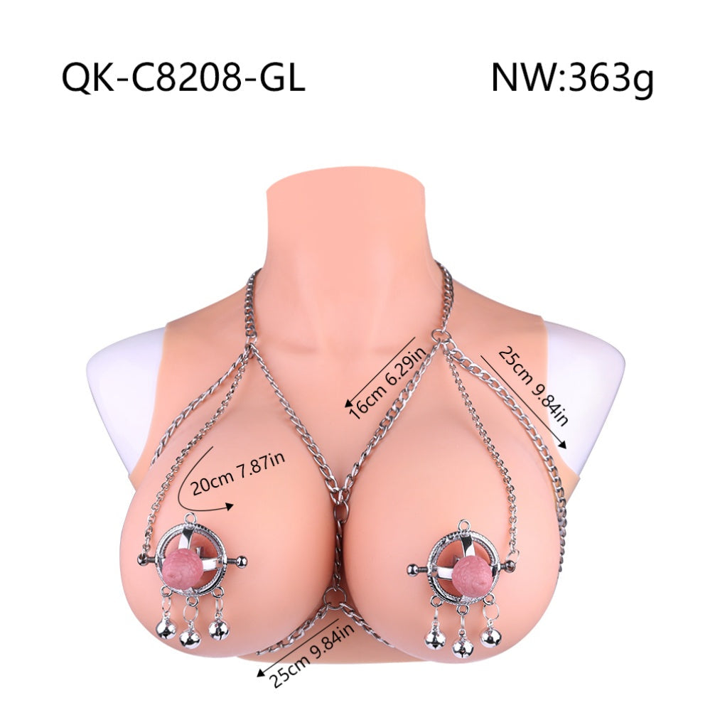 Premium Stainless Steel Nipple Clamps with Bells-Adjustable Screw Nipple Pinchers for Intense Stimulation