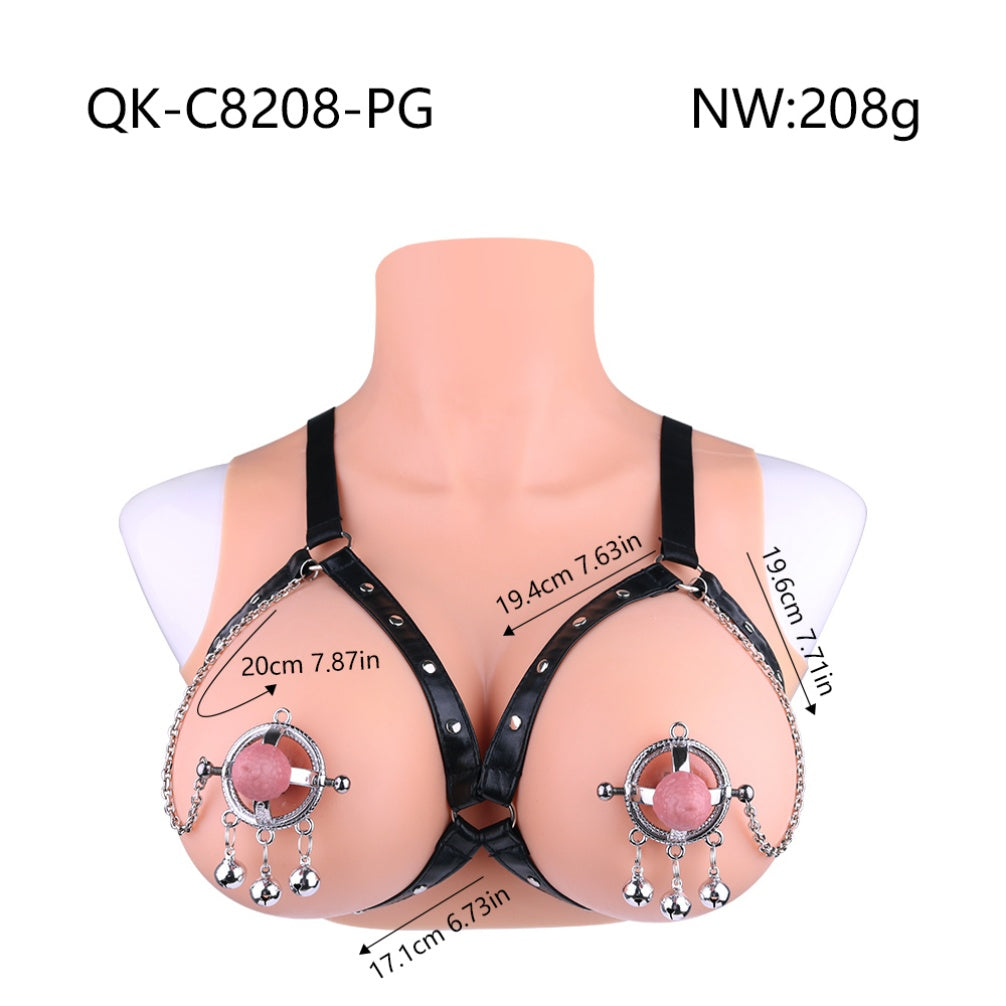 Premium Stainless Steel Nipple Clamps with Bells-Adjustable Screw Nipple Pinchers for Intense Stimulation
