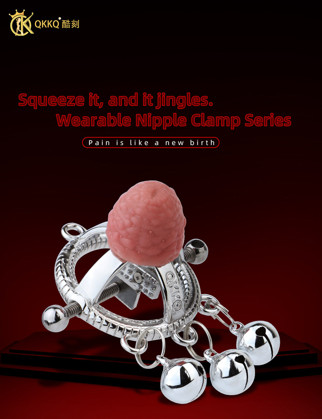 Premium Stainless Steel Nipple Clamps with Bells-Adjustable Screw Nipple Pinchers for Intense Stimulation