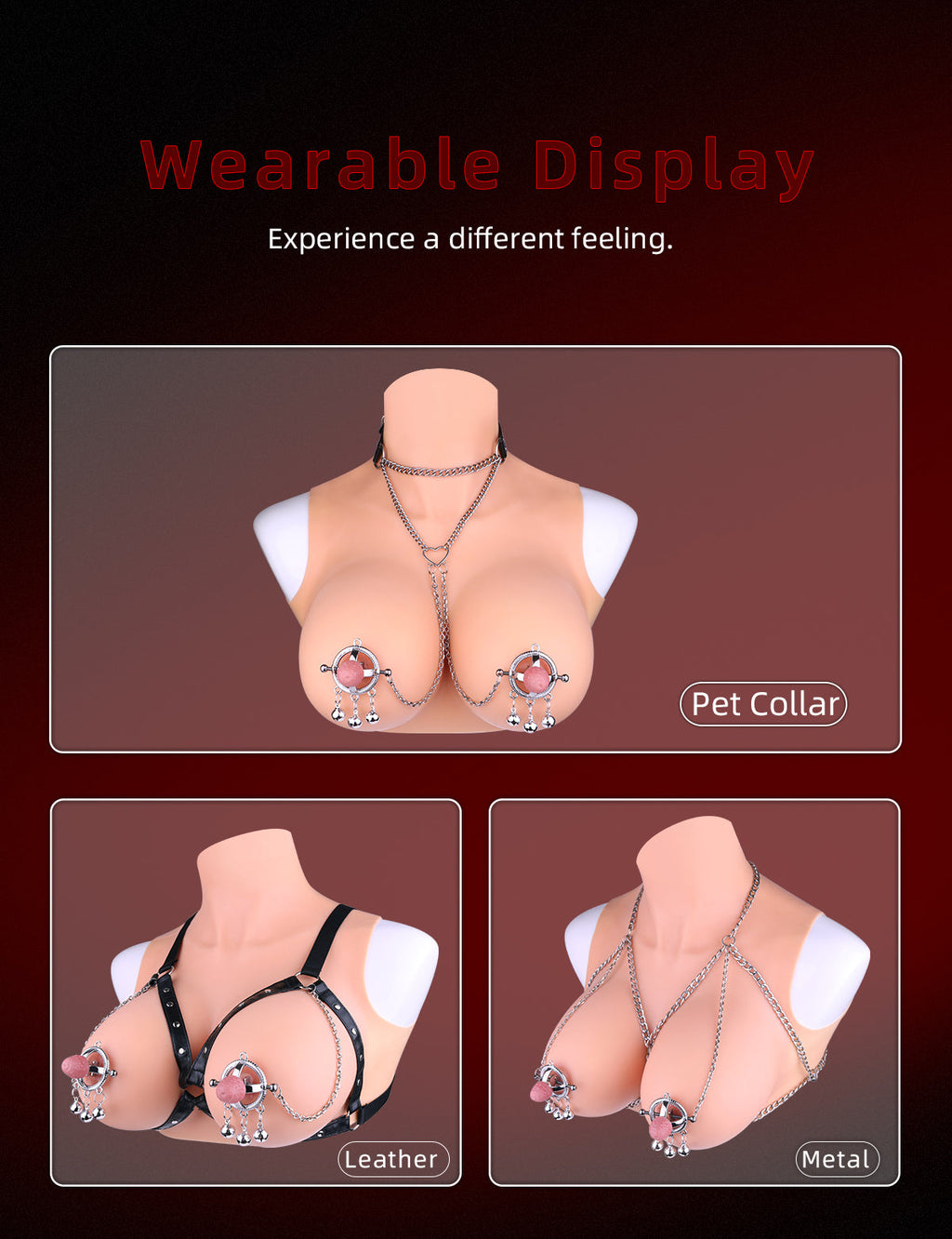 Premium Stainless Steel Nipple Clamps with Bells-Adjustable Screw Nipple Pinchers for Intense Stimulation
