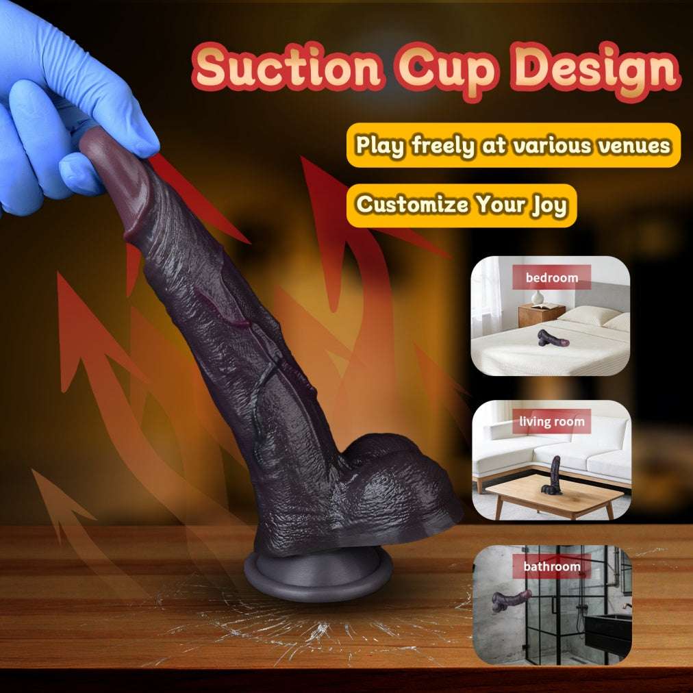 Domlust Black Duke – NobleSculpt Dual-Density Realistic Dildo | Platinum Liquid Silicone | Life-Size Replica | Suction Cup
