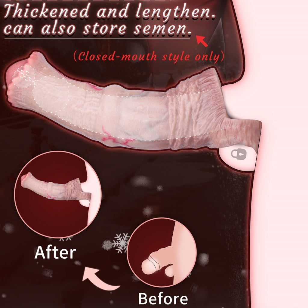 Fantasy Horse Dick Silicone Cock Sleeve – Soft Penis Extender with Secure Ring for Enhanced Play