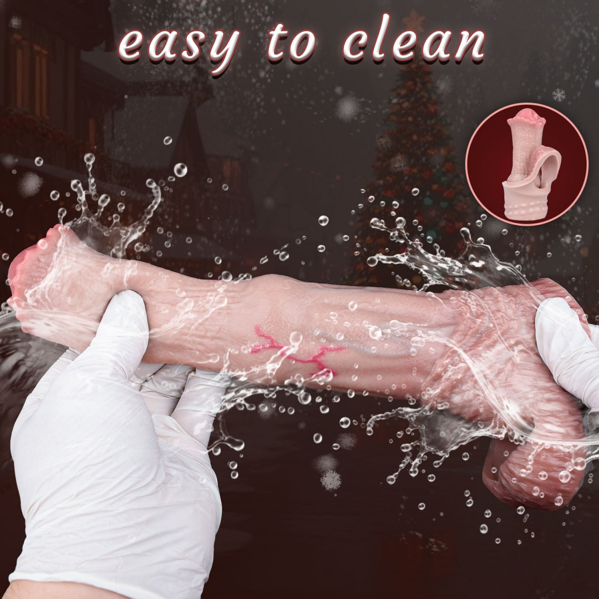 Fantasy Horse Dick Silicone Cock Sleeve – Soft Penis Extender with Secure Ring for Enhanced Play
