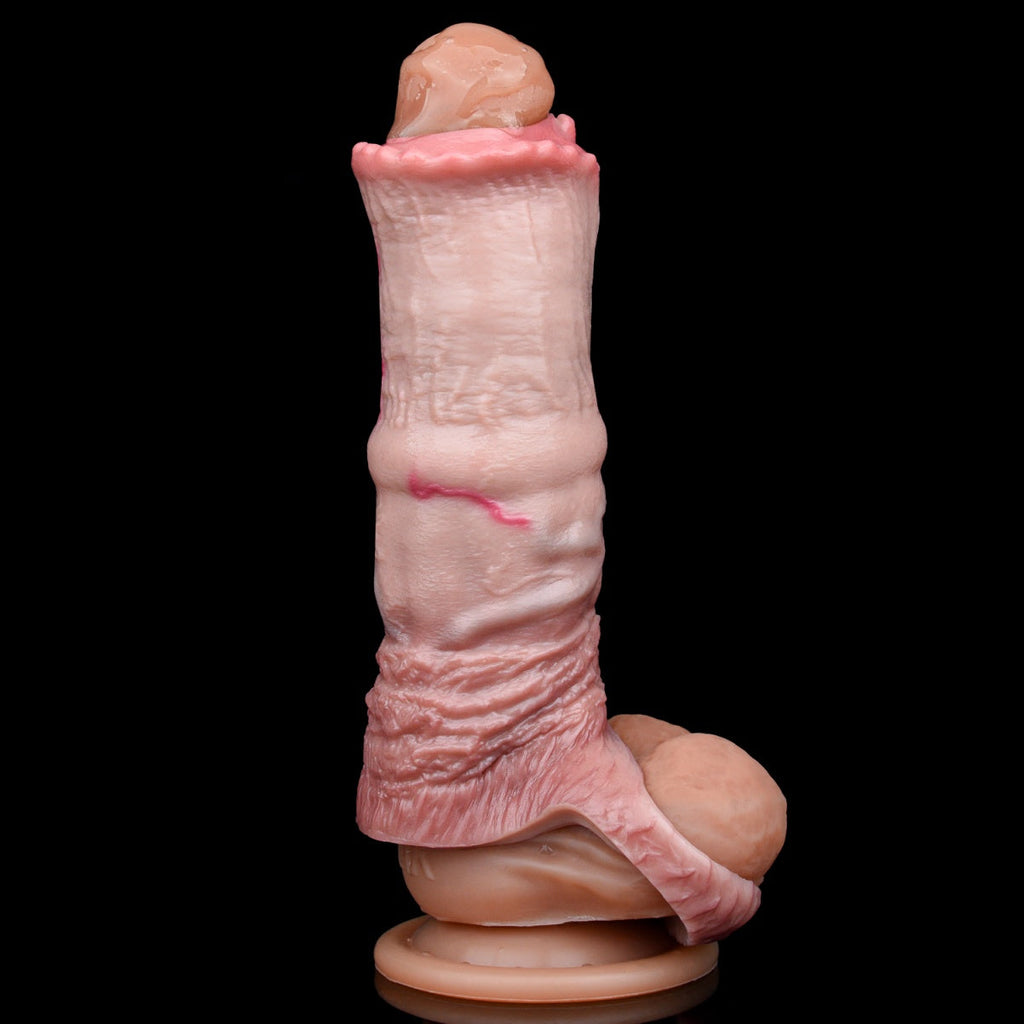 Fantasy Horse Dick Silicone Cock Sleeve – Soft Penis Extender with Secure Ring for Enhanced Play