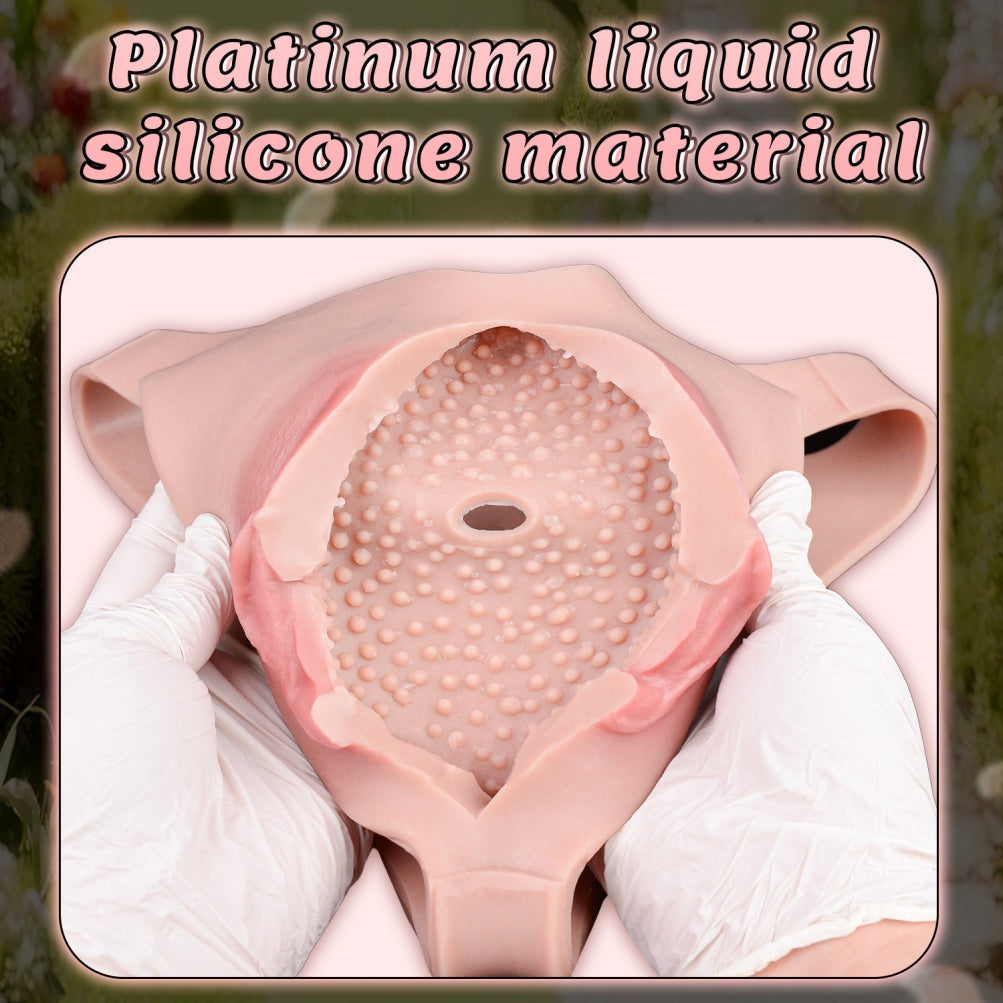 Fleshy Silicone Fake Vagina Panties-Wearable Realistic Pussy for Cross-Dressing Sex Toys