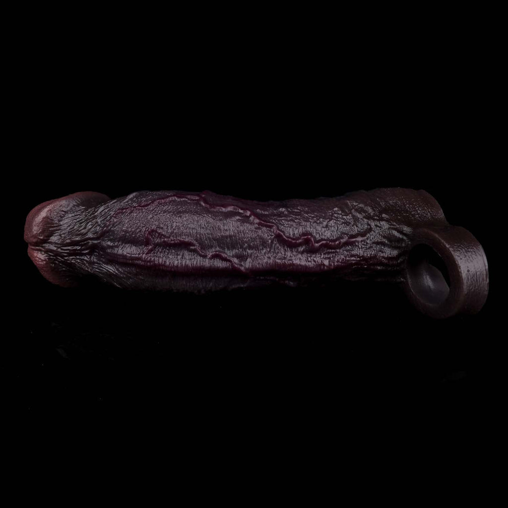 Midnight Rush BBC Silicone Penis Sleeve | Vibrating Cock Extender with G-Spot Remote | Couples Sex Toy
