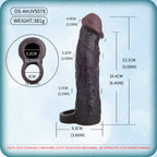 Midnight Rush BBC Silicone Penis Sleeve | Vibrating Cock Extender with G-Spot Remote | Couples Sex Toy