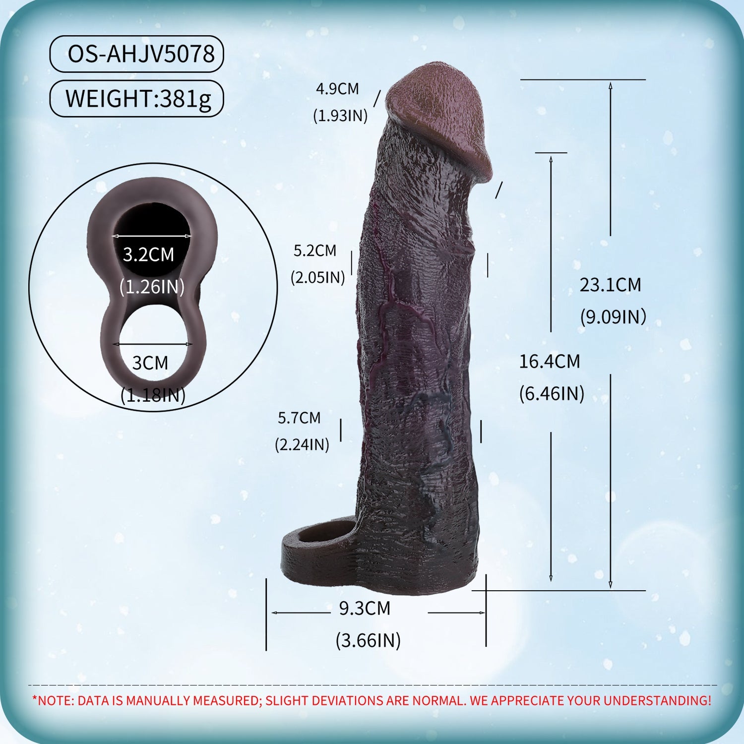 Midnight Rush BBC Silicone Penis Sleeve | Vibrating Cock Extender with G-Spot Remote | Couples Sex Toy