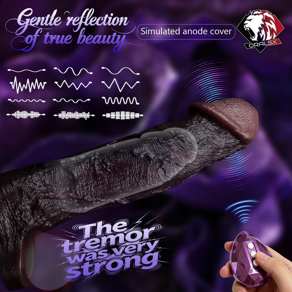 Midnight Rush BBC Silicone Penis Sleeve | Vibrating Cock Extender with G-Spot Remote | Couples Sex Toy