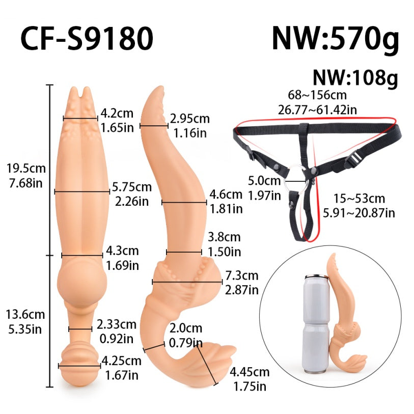 Wand Fantasy Strapless Strap-On Dildo – Dual-Head Premium Platinum Silicone | Lesbian & Couples